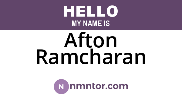 Afton Ramcharan