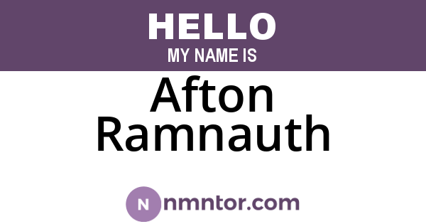 Afton Ramnauth