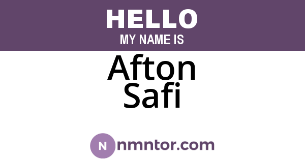 Afton Safi