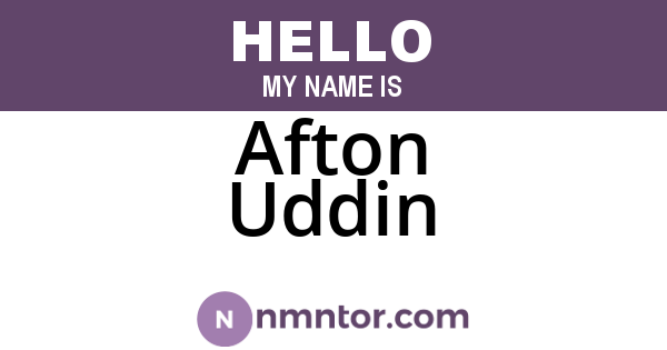 Afton Uddin