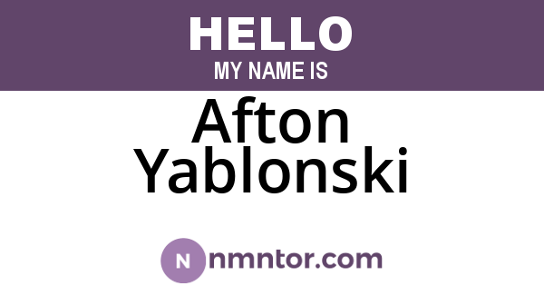 Afton Yablonski