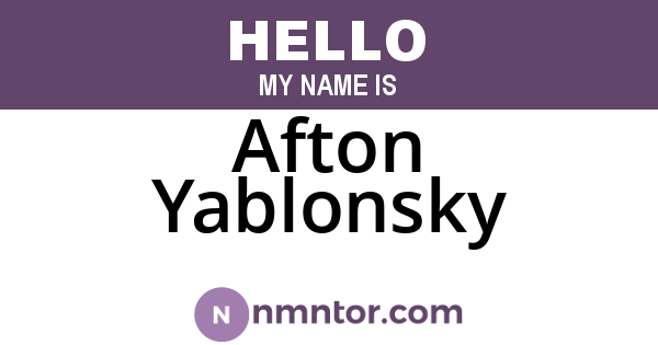 Afton Yablonsky