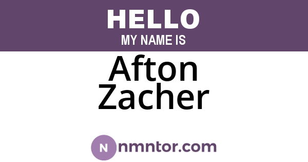 Afton Zacher