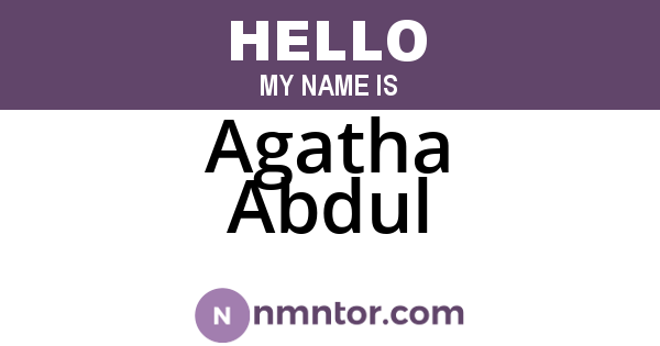 Agatha Abdul