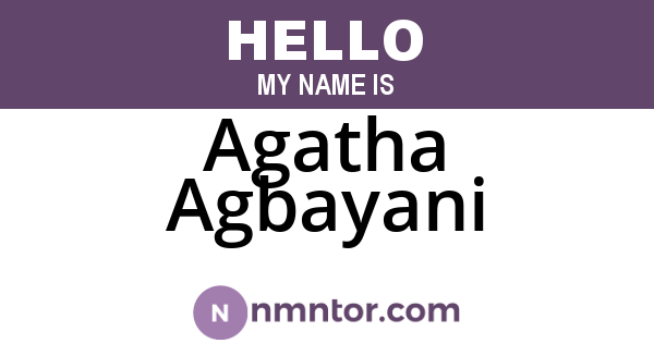 Agatha Agbayani