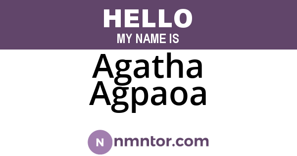 Agatha Agpaoa