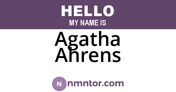 Agatha Ahrens