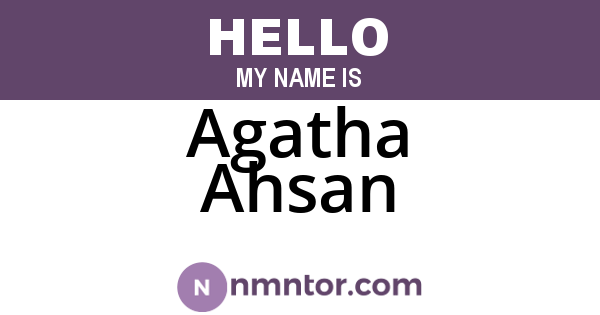 Agatha Ahsan
