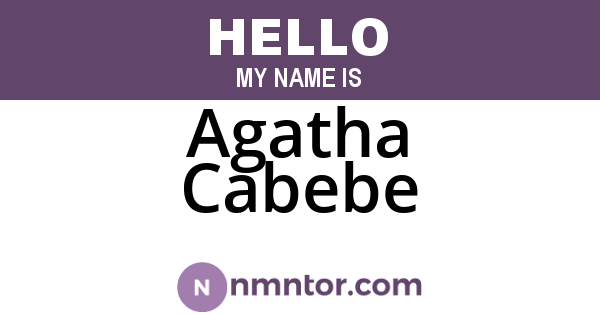 Agatha Cabebe