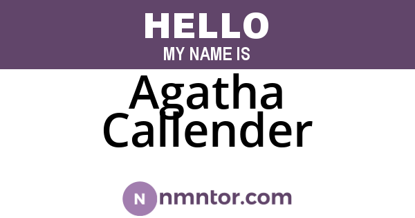 Agatha Callender