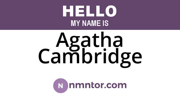 Agatha Cambridge