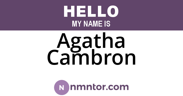 Agatha Cambron