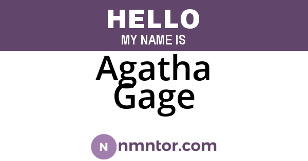 Agatha Gage