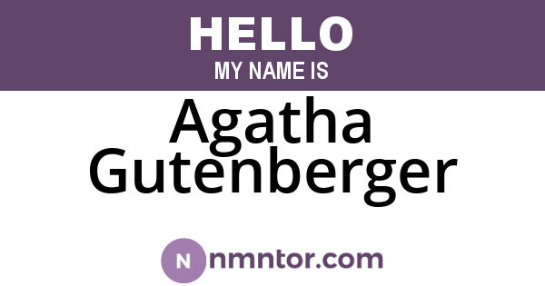 Agatha Gutenberger