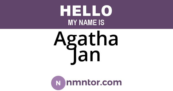 Agatha Jan