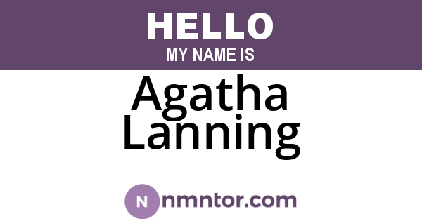 Agatha Lanning