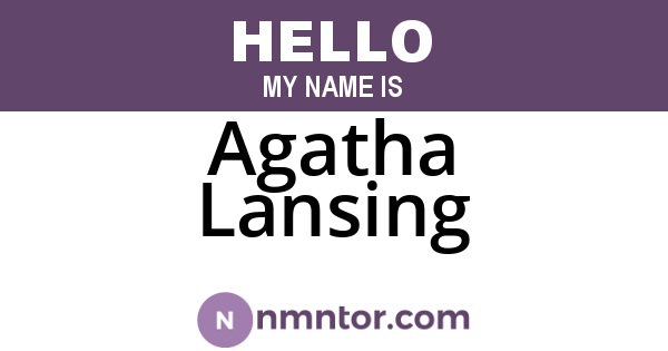 Agatha Lansing