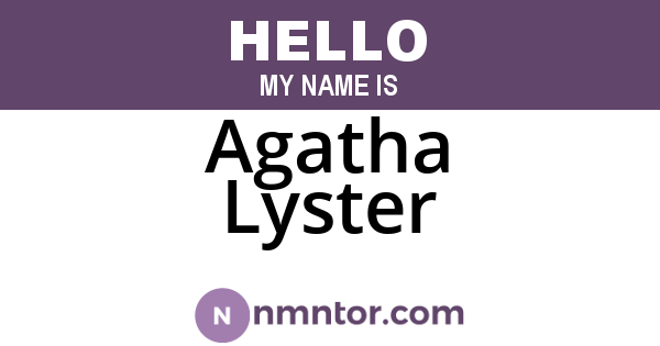 Agatha Lyster
