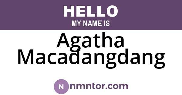 Agatha Macadangdang