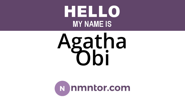 Agatha Obi