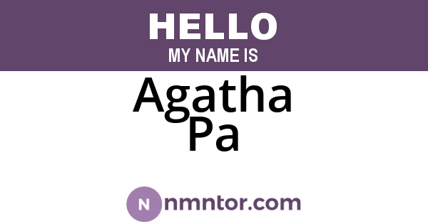 Agatha Pa