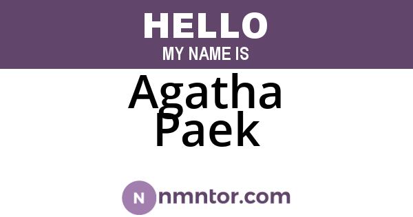 Agatha Paek