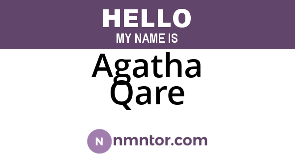 Agatha Qare