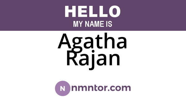 Agatha Rajan