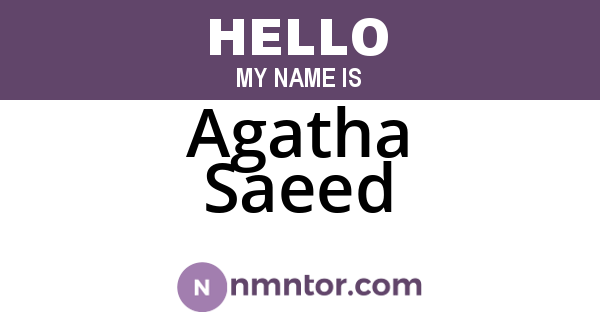 Agatha Saeed
