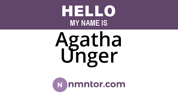 Agatha Unger