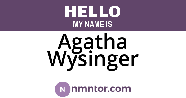 Agatha Wysinger