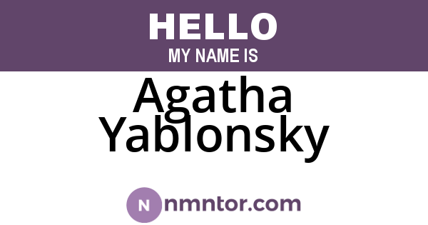 Agatha Yablonsky