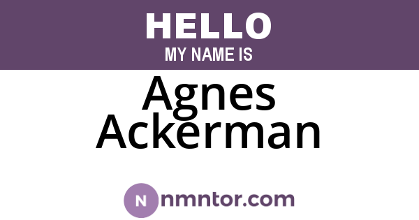 Agnes Ackerman