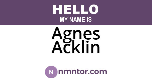 Agnes Acklin