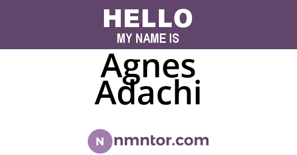 Agnes Adachi