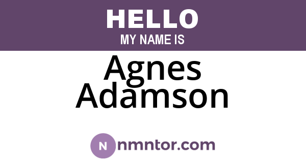 Agnes Adamson