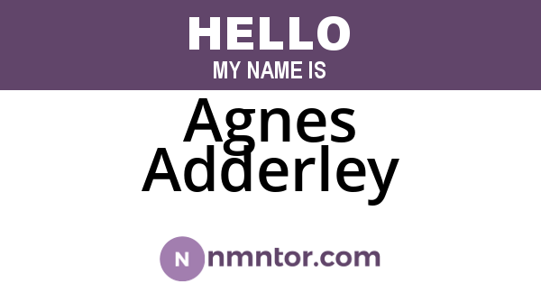 Agnes Adderley
