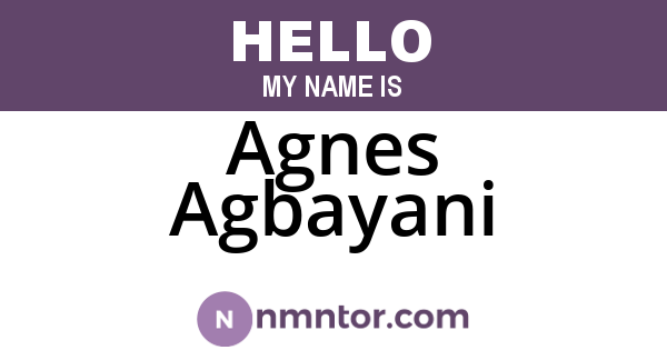 Agnes Agbayani