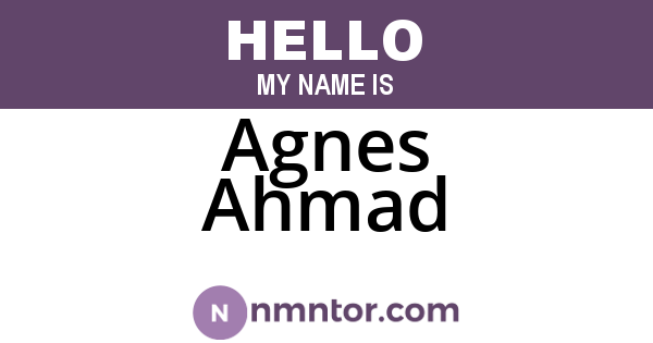 Agnes Ahmad