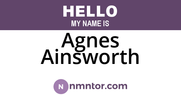 Agnes Ainsworth