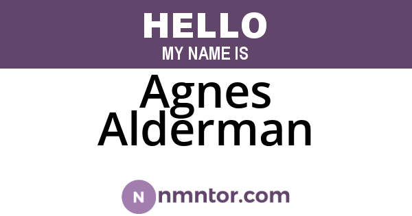 Agnes Alderman