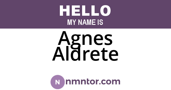 Agnes Aldrete