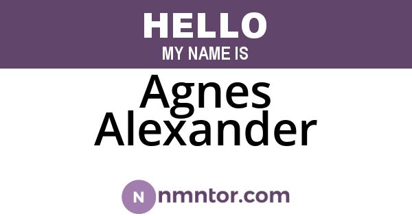 Agnes Alexander