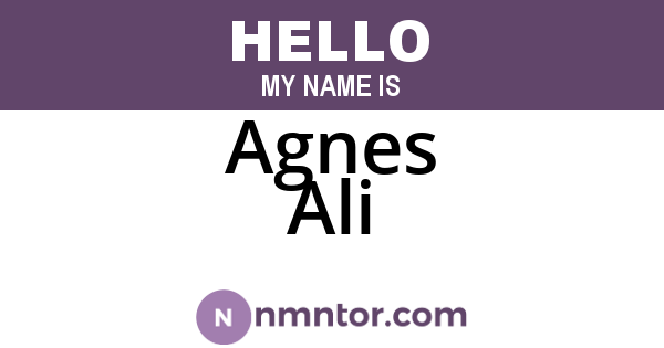 Agnes Ali
