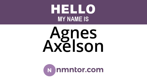 Agnes Axelson