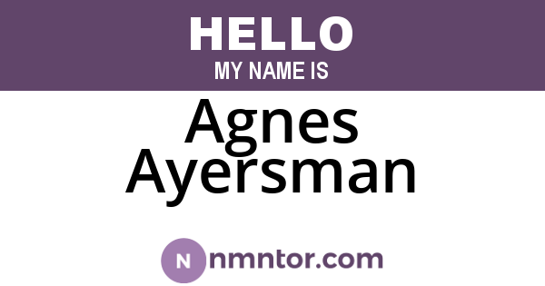 Agnes Ayersman
