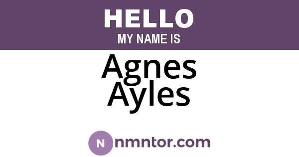 Agnes Ayles
