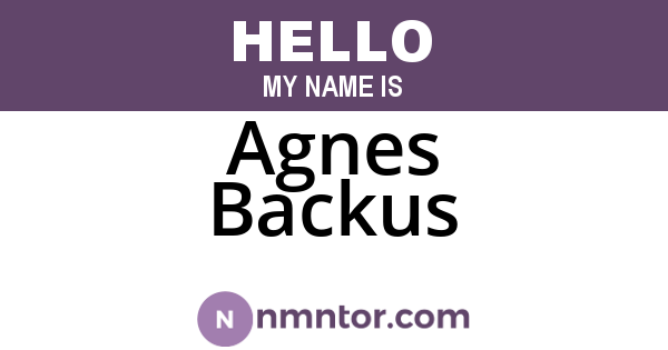 Agnes Backus