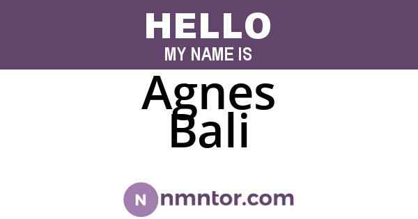 Agnes Bali