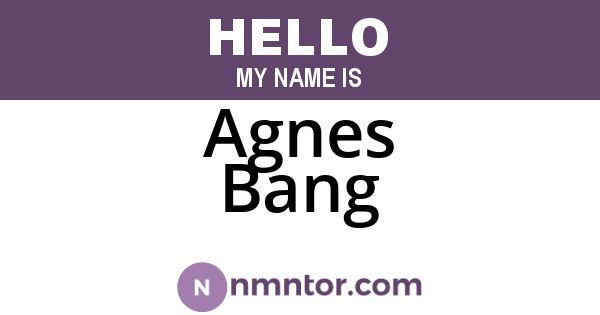 Agnes Bang